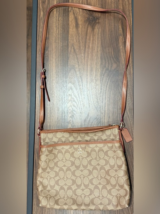Coach Handbags - Coach Brown & Tan Signature Crossbody